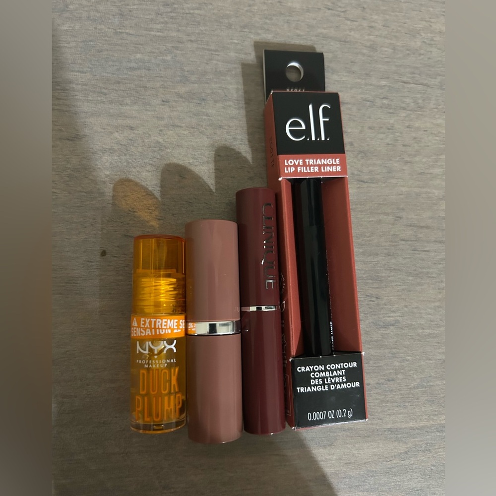 Gloss Red Pink Beauty Bundle Clinique Lipstick ELF Lippy Plumper NYX